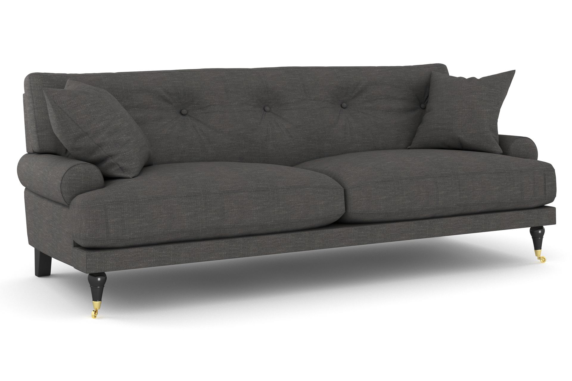 Andrew Sofagruppe 2-seter Sofa + Lenestol + Fotskammel i Stoff - Mørk grå - Møbler - Sofaer - Sofagrupper - Howard sofagruppe