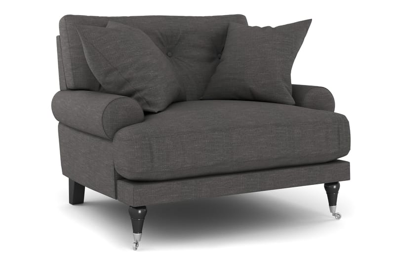 Andrew Sofagruppe 2-seter Sofa + Lenestol + Fotskammel i Stoff - Mørk grå - Møbler - Sofaer - Sofagrupper - Howard sofagruppe
