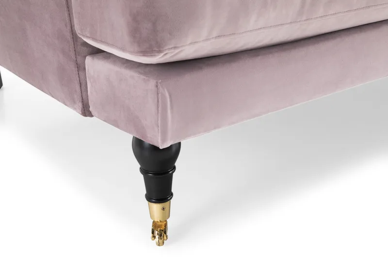 Andrew Sofagruppe 2-seter Sofa + Lenestol + Fotskammel i Fløyel - Lilla - Møbler - Sofaer - Sofagrupper - Howard sofagruppe