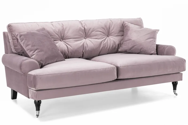 Andrew Sofagruppe 3-seter + 2-seter Sofa + Lenestol + Fotskammel i Fløyel - Lilla - Møbler - Sofaer - Sofagrupper - Howard sofagruppe