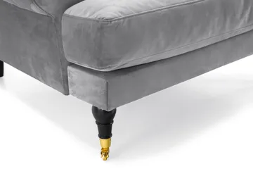 Andrew Sofagruppe 3-seter Sofa + Lenestol + Fotskammel i Fløyel - Lys grå - Møbler - Sofaer - Sofagrupper - Howard sofagruppe