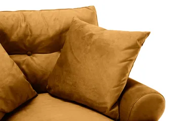 Andrew Sofagruppe 3-seter Sofa + Lenestol + Fotskammel i Fløyel - Mørk gul - Møbler - Sofaer - Sofagrupper - Howard sofagruppe