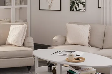 Howard Classic Sofagruppe 2-seters + Liten 2-seters Sofa + Lenestol + Fotskammel i Stoff - Beige - Møbler - Sofaer - Sofagrupper - Howard sofagruppe