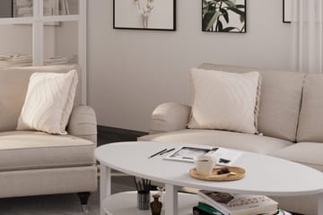 Howard Classic Sofagruppe 2-seters + Liten 2-seters Sofa + Lenestol + Fotskammel i Stoff - Beige - Møbler - Sofaer - Sofagrupper - Howard sofagruppe