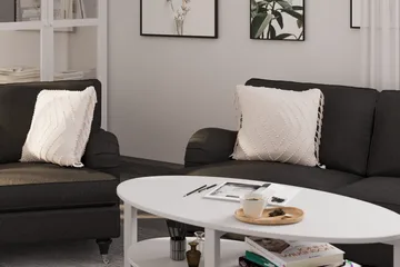 Howard Classic Sofagruppe 2-seters + Liten 2-seters Sofa + Lenestol + Fotskammel i Stoff - Mørk grå - Møbler - Sofaer - Sofagrupper - Howard sofagruppe