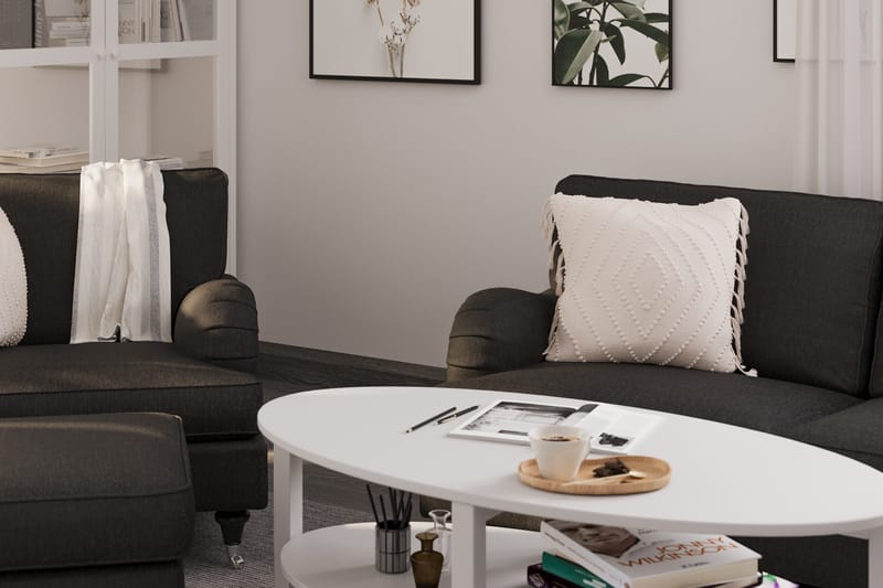 Howard Classic Sofagruppe 2-seters Svingt Sofa + Lenestol + Fotskammel i Stoff - Mørk grå - Møbler - Sofaer - Sofagrupper - Howard sofagruppe