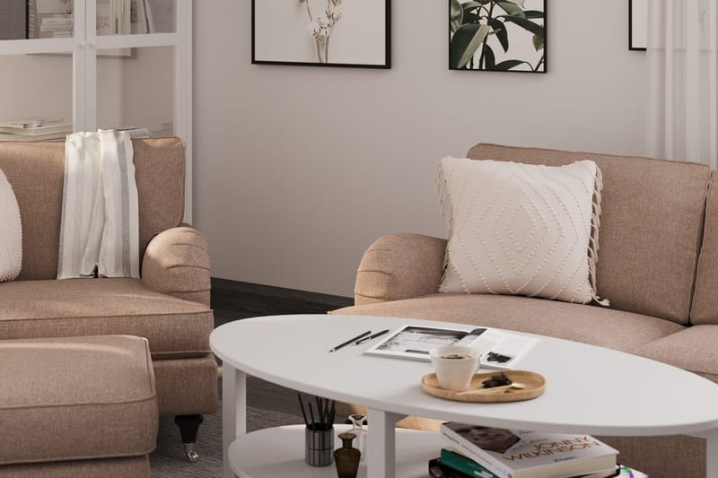 Howard Classic Sofagruppe 3-seters Sofa + Lenestol i Stoff - Mørk beige - Møbler - Sofaer - Sofagrupper - Howard sofagruppe