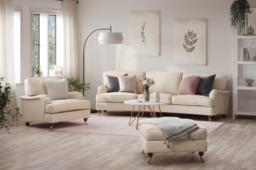 Howard Lyx Sofagruppe 4-seter + 3-seter Bøyd Stoffsofa - Beige - Møbler - Sofaer - Sofagrupper - Howard sofagruppe