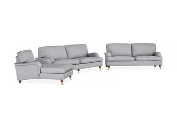 Howard Lyx Sofagruppe 4-seters + 3-seters Sofa + Divanstol i Stoff - Lys grå - Møbler - Sofaer - Sofagrupper - Howard sofagruppe