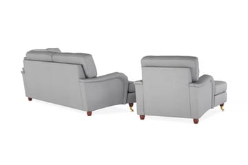 Howard Lyx Sofagruppe 4-seters + 3-seters Sofa + Divanstol i Stoff - Lys grå - Møbler - Sofaer - Sofagrupper - Howard sofagruppe