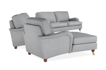 Howard Lyx Sofagruppe 4-seters + 3-seters Sofa + Divanstol i Stoff - Lys grå - Møbler - Sofaer - Sofagrupper - Howard sofagruppe