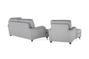 Howard Lyx Sofagruppe 4-seters + 3-seters Sofa + Divanstol i Stoff - Lys grå - Møbler - Sofaer - Sofagrupper - Howard sofagruppe