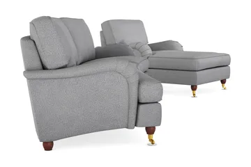 Howard Lyx Sofagruppe 4-seters Svingt Sofa + Divanstol i Stoff - Lys grå - Møbler - Sofaer - Sofagrupper - Howard sofagruppe