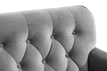 Howard Riviera Sofagruppe 3-seters + 2-seters Sofa + Lenestol + Fotskammel i Fløyel - Lys grå - Møbler - Sofaer - Sofagrupper - Howard sofagruppe