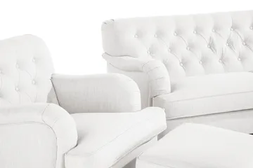 Howard Riviera Sofagruppe 3-seters + 2-seters Sofa + Lenestol + Fotskammel i Stoff - Lys grå - Møbler - Sofaer - Sofagrupper - Howard sofagruppe