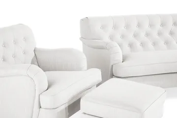 Howard Riviera Sofagruppe Svingt 3-seters + 2-seters Sofa + Lenestol + Fotskammel i Stoff - Lys grå - Møbler - Sofaer - Sofagrupper - Howard sofagruppe