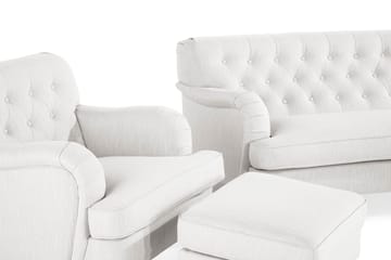 Howard Riviera Sofagruppe Svingt 3-seters + 2-seters Sofa + Lenestol + Fotskammel i Stoff - Lys grå - Møbler - Sofaer - Sofagrupper - Howard sofagruppe