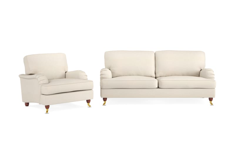 Sofa Oxford 3-seter med Lenestol Beige - Howard sofagruppe - Sofagrupper