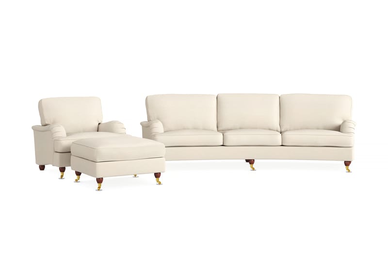 Sofagruppe Howard Oxford 4-seter+Lenestol+Fotskammel - Beige - Howard sofagruppe - Sofagrupper