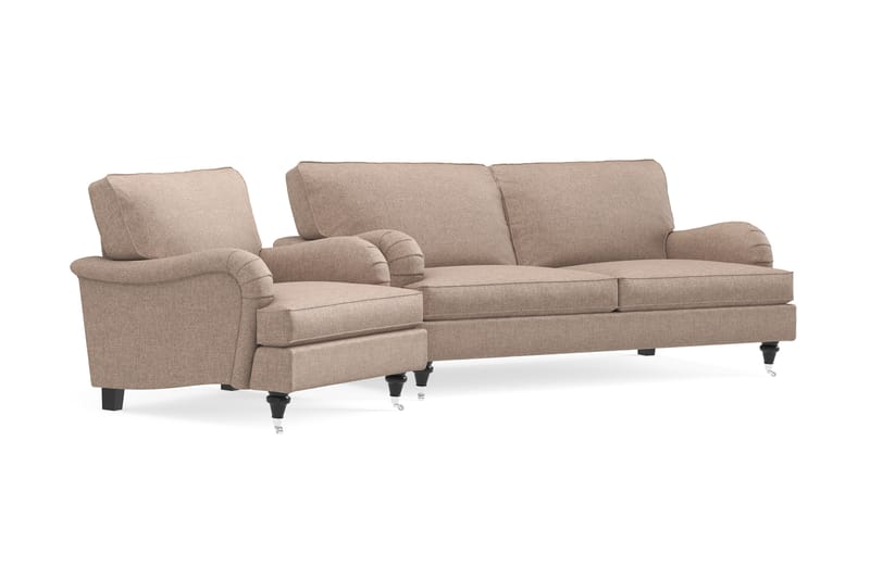 Sofagruppe Oxford Classic 3-seter+Lenestol - Mørk beige - Howard sofagruppe - Sofagrupper