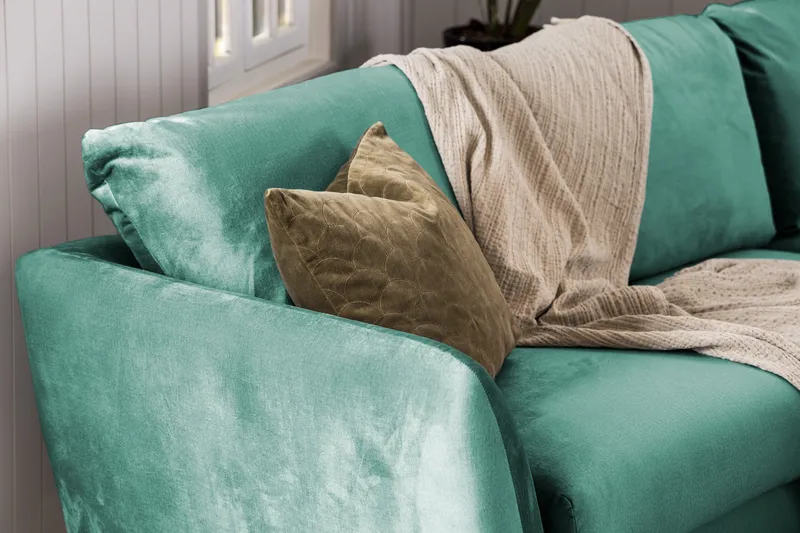 Trend Sofagruppe 3-seters + 2-seters Fløyelssofa - Grønn - Møbler - Sofaer - Sofagrupper - Howard sofagruppe