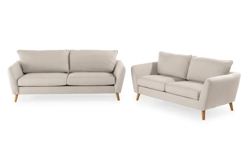 Trend Sofagruppe 3-seters + 2-seters Stoffsofa, Beige