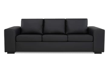 Link Sofagruppe 3-seters + 2-seters Sofa + Lenestol + Fotskammel i Kunstlær - Svart - M�øbler - Sofaer - Sofagrupper