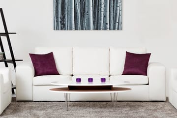 Link Sofagruppe 3-seters + 2-seters Sofa + Lenestol i Kunstlær - Hvit - Møbler - Sofaer - Sofagrupper