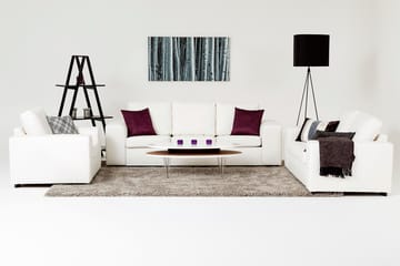Link Sofagruppe 3-seters + 2-seters Sofa + Lenestol i Kunstlær - Hvit - Møbler - Sofaer - Sofagrupper