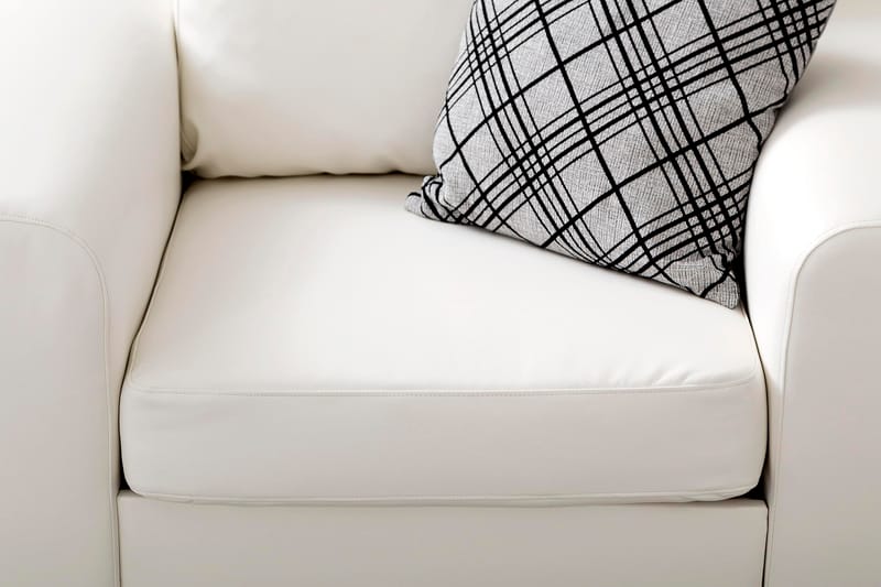 Link Sofagruppe 3-seters + 2-seters Sofa + Lenestol i Kunstlær - Hvit - Møbler - Sofaer - Sofagrupper