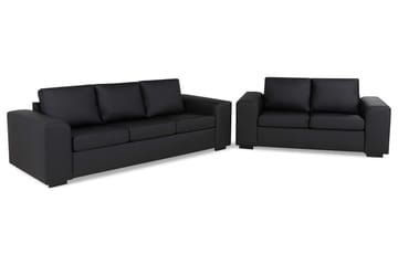 Link Sofagruppe 3-seters + 2-seters Sofa i Kunstlær - Svart - Møbler - Sofaer - Sofagrupper