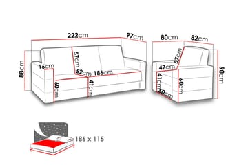 Lux Sofagruppe - Grå - Møbler - Sofaer - Sofagrupper