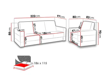 Lux Sofagruppe - Grå - Møbler - Sofaer - Sofagrupper