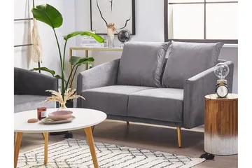 Maurana Sofagruppe 2-seters + 3-seters - Fløyel/Grå - Møbler - Sofaer - Sofagrupper