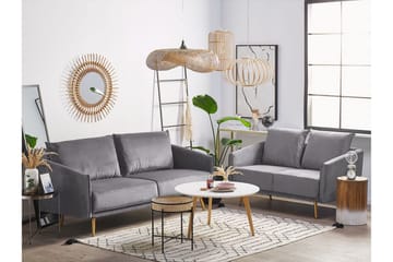 Maurana Sofagruppe 2-seters + 3-seters - Fløyel/Grå - Møbler - Sofaer - Sofagrupper