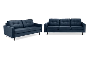 Monroe Sofagruppe 4-seters + 3-seters Fløyelssofa