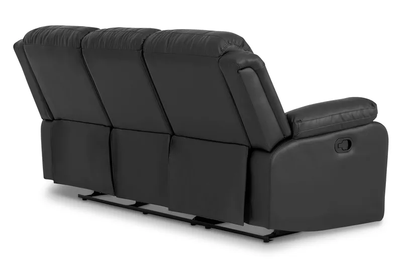 Norbo Recliner Sofagruppe 3+1 - Fällbar sofa lenestol - Kinosofa i kunstskinn - Svart - Møbler - Sofaer - Sofagrupper