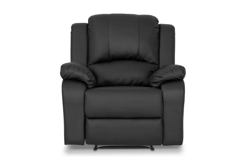 Norbo Sofagruppe Recliner 3+2+1 - Fällbar sofa lenestol - Kinosofa i kunstskinn - Svart - Møbler - Sofaer - Sofagrupper - Sofagruppe 3 2 1