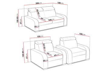 Oslo Stuesett - Brun - Møbler - Sofaer - Sofagrupper