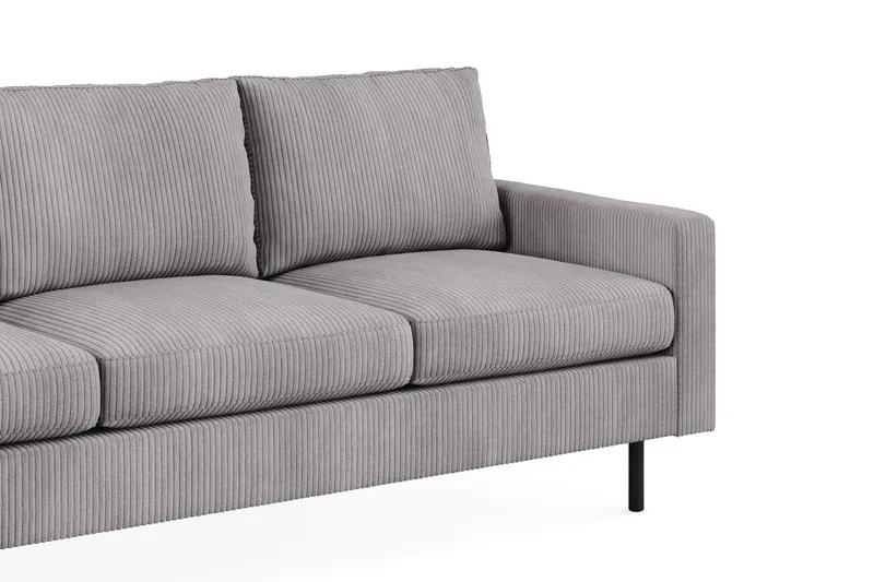 Peppe Sofagruppe 3-seter Sofa + Lenestol + Fotskammel i Manchester - Grå - Møbler - Sofaer - Sofagrupper