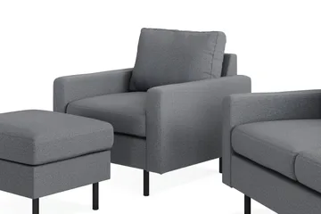 Peppe Sofagruppe 3-seter Sofa + Lenestol + Fotskammel i Stoff - Lys grå - Møbler - Sofaer - Sofagrupper