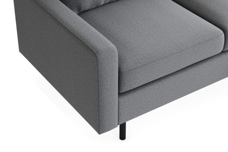 Peppe Sofagruppe 3-seter Sofa + Lenestol + Fotskammel i Stoff - Lys grå - Møbler - Sofaer - Sofagrupper