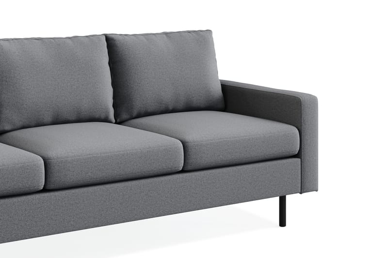 Peppe Sofagruppe 3-seter Sofa + Lenestol + Fotskammel i Stoff - Lys grå - Møbler - Sofaer - Sofagrupper