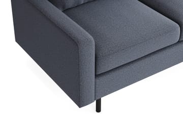 Peppe Sofagruppe 3-seter Vendbar L-formet Divansofa + Lenestol + Fotskammel i Stoff - Mørk grå - Møbler - Sofaer - Sofagrupper