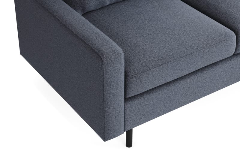 Peppe Sofagruppe 3-seter Vendbar L-formet Divansofa + Lenestol + Fotskammel i Stoff - Mørk grå - Møbler - Sofaer - Sofagrupper