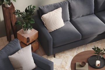 Peppe Sofagruppe 3-seter Vendbar L-formet Divansofa + Lenestol + Fotskammel i Stoff - Mørk grå - Møbler - Sofaer - Sofagrupper