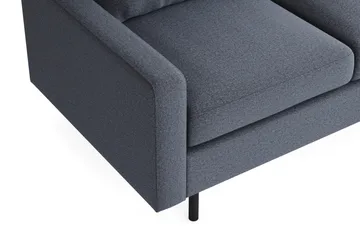 Peppe Sofagruppe 3-seter Vendbar L-formet Divansofa + Lenestol + Fotskammel i Stoff - Mørk grå - Møbler - Sofaer - Sofagrupper