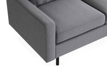Peppe Sofagruppe 3-seters Vendbar L-formet Sjeselongsofa + Lenestol + Fotskammel i Stoff - Lys grå - Møbler - Sofaer - Sofagrupper