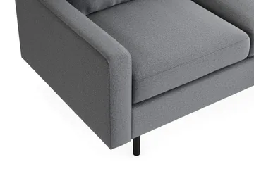 Peppe Sofagruppe 3-seters Vendbar L-formet Sjeselongsofa + Lenestol + Fotskammel i Stoff - Lys grå - Møbler - Sofaer - Sofagrupper