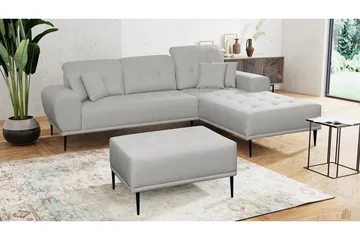 Rapale Sofagruppe Høyre med Fotskammel - Grå - Møbler - Sofaer - Sofagrupper